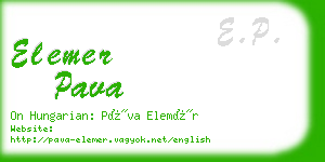 elemer pava business card